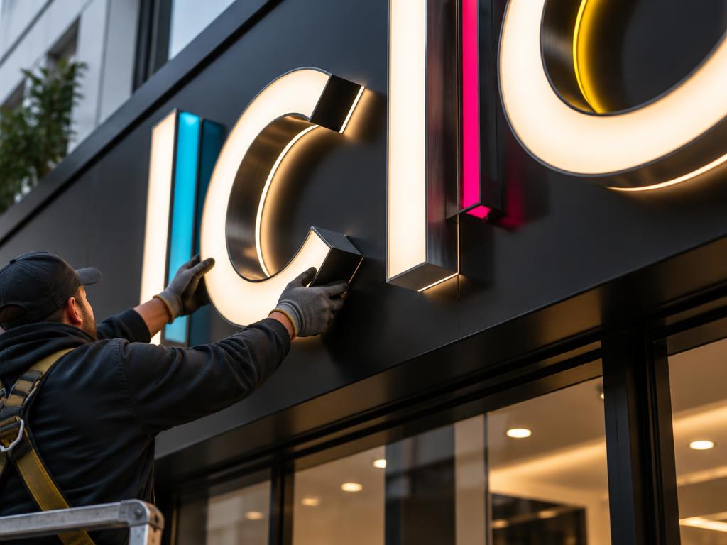 Instalação profissional de letras luminosas em fachada